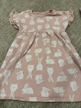 Old Navy Pink Bunny Print Girls Dress